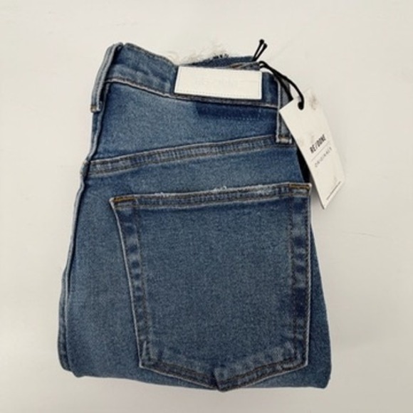 RE Denim - RE/DONE 90s Ultra High Rise Skinny Jeans Regal Dark Crystal Distressed 26 NEW